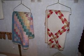 Several old quilts