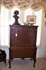 Mahogany chest on chest