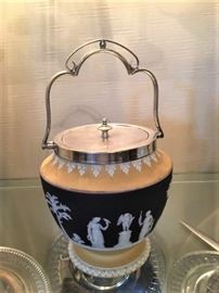 Tri color Wedgwood biscuit jar