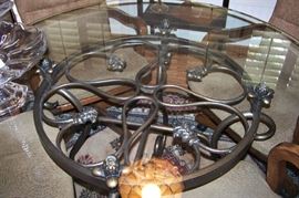 Center of table, glass top