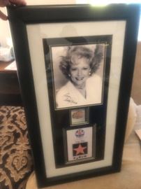 BETTY WHITE "WALK-OF-FAME" W/ PIECE FROM HOLLYWOOD BLVD.! SIGNED AND AUTHENTIC! 
