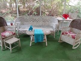 Oh yes. Lovely does it. Wicker is made for the Carolinas. This vintage set needs to be freshened with crisp paint.