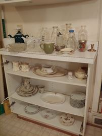 Old Milk Bottles, and dishes.