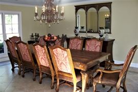 Dining room table, chairs