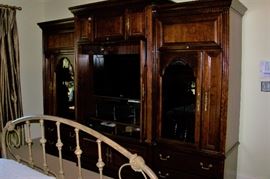 Mahogany entertainment center/breakfront