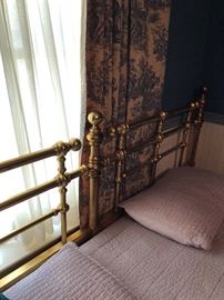 mid century brass bed  unique !!king size 