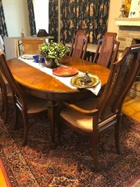 formal dining room table and chairs     karastan usa made room size all wool rug 