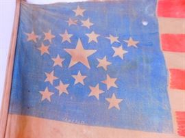 Very Rare 21 star parade flag marked I. A. Heald. Probably dating from post Civil War and not 1819-1820 period.