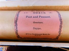 Part of lot of Player Piano Rolls.