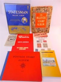 Part of a lot of Worldwide postage stamps and catalogs.