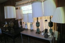 Various antique lamp sets