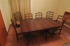 6 seat 1940s dining table and  chairs