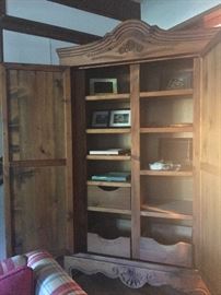 Stand alone cabinet, solid wood.