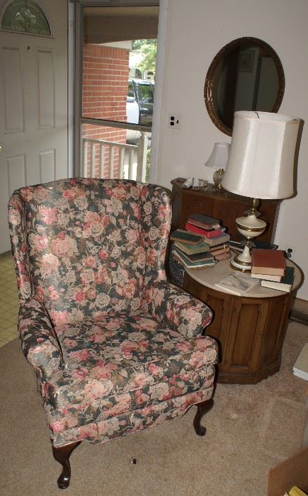 Floral Motif High Back Chair 
