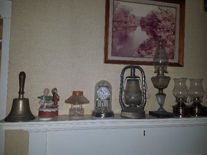 Variety of lanterns and school bell