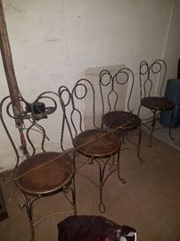 Set of four iron soda chairs