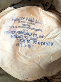 Military Parachute in Canvas Bag