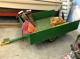 John Deere Wooden Cart with Hitch