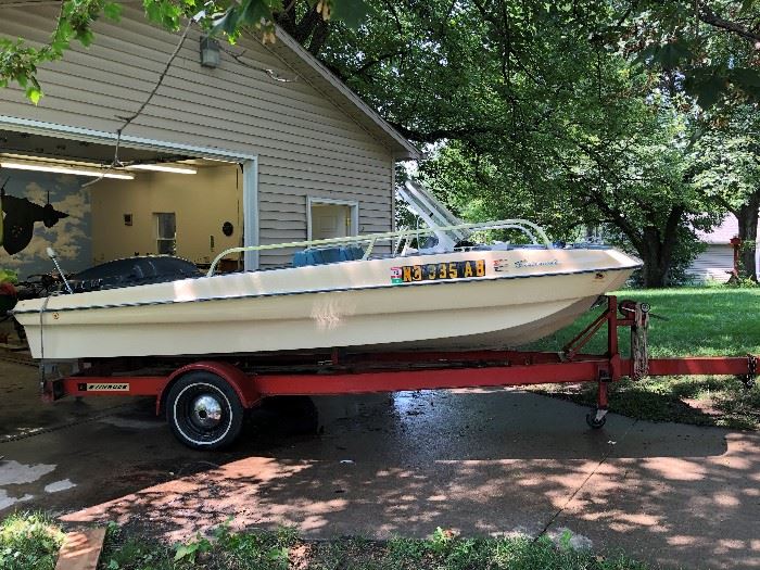 17' Evinrude Boat with Evinrude Trailer