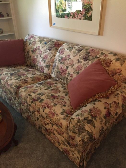 Fantastic floral print hide-a-bed sofa.