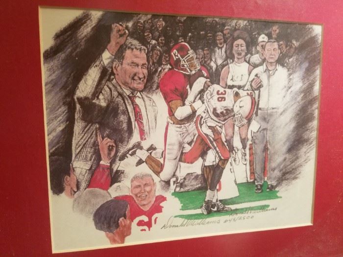 Framed, artist proofed Alabama print by Donald Williams