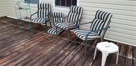 Outdoor Items- Chairs, Wire Shelves...