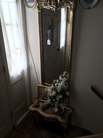 Gold Mirror and Table Set