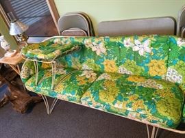 vintage 60s porch "couch" with ottoman
