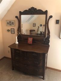 Antique Dresser with Mirror -  Matching Bed & Wash Stand