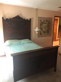 Antique Full Bed - Matching Dresser & Wash Stand