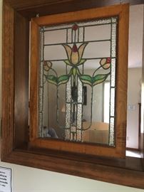 Pair of Antique Stains Glass Windows