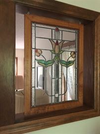 Pair of Antique Stains Glass Windows