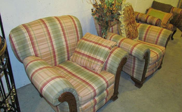 Re-upholstered vintage club chairs, in excellent condition.  
