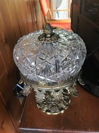 Crystal and iron ceiling light