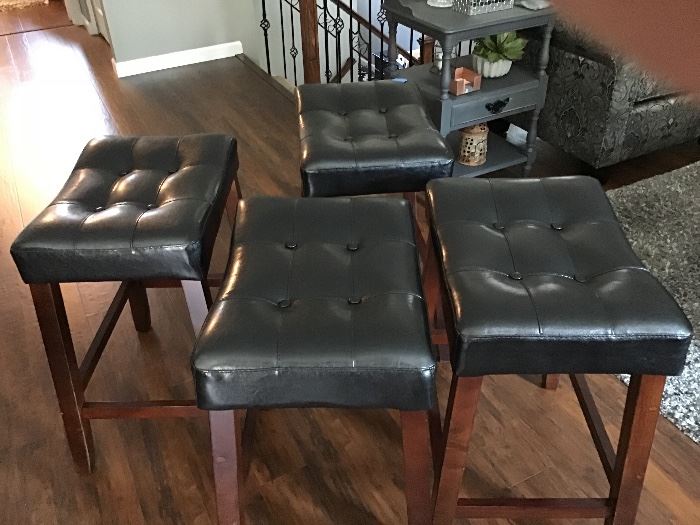 Counter height leather bar stools