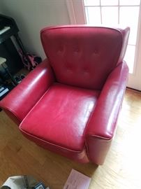 red leather armchair