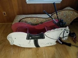 vintage childs horse rocker