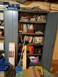 books, steel cabinet