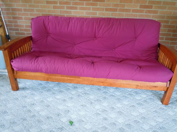 Futon.  Is more of a cranberry/maroon color than picture. 