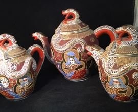 Satsuma Moriagi Lithopane Dragonware Excellent Condition