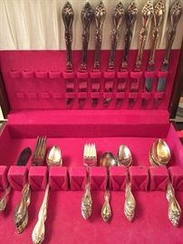 Rogers Silver Plated Flatware with Case