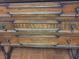 Antique Dresser with Barley Twist Legs and Swivel Mirror