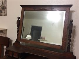 Antique Dresser with Barley Twist Legs and Swivel Mirror