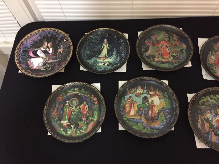 Russian Collectible Legends Plates with Boxes and Paperwork
