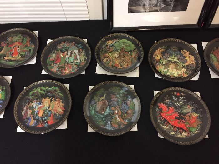 Russian Collectible Legends Plates with Boxes and Paperwork