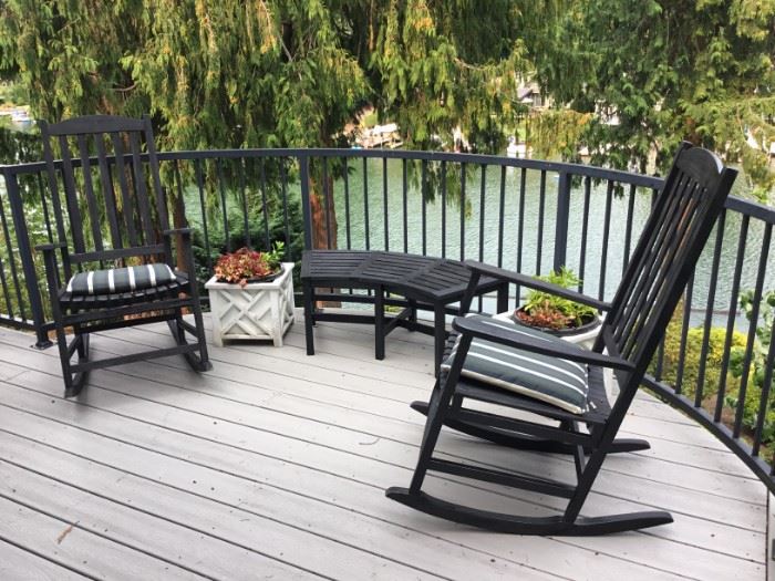 Porch Rocking  Chairs, Planters, Bench