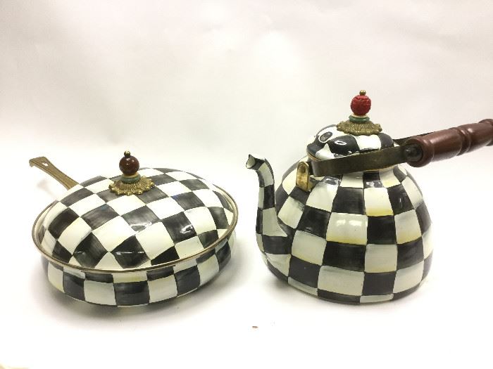 MacKenzie Childs Tea Kettle and Saucepan           http://www.ctonlineauctions.com/detail.asp?id=749831