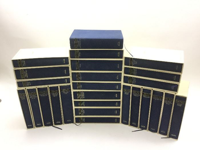 Library of America (blue) - 26 books http://www.ctonlineauctions.com/detail.asp?id=750106