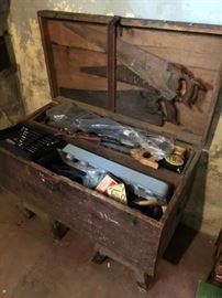 one of 3 antique carpenters tool chest