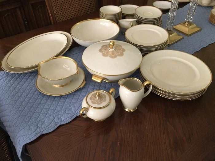 Rosenthall Continental Aida gold rimmed ivory china.  Incomplete set. 